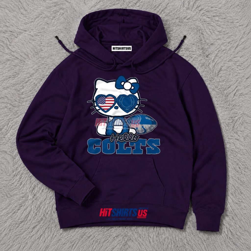 Hello Kitty Indianapolis Colts Heart Sunglasses Hoodie Hello Kitty Indianapolis Colts Heart Sunglasses Hoodie