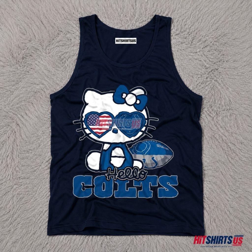 Hello Kitty Indianapolis Colts Heart Sunglasses Tank Top Hello Kitty Indianapolis Colts Heart Sunglasses Tank Top