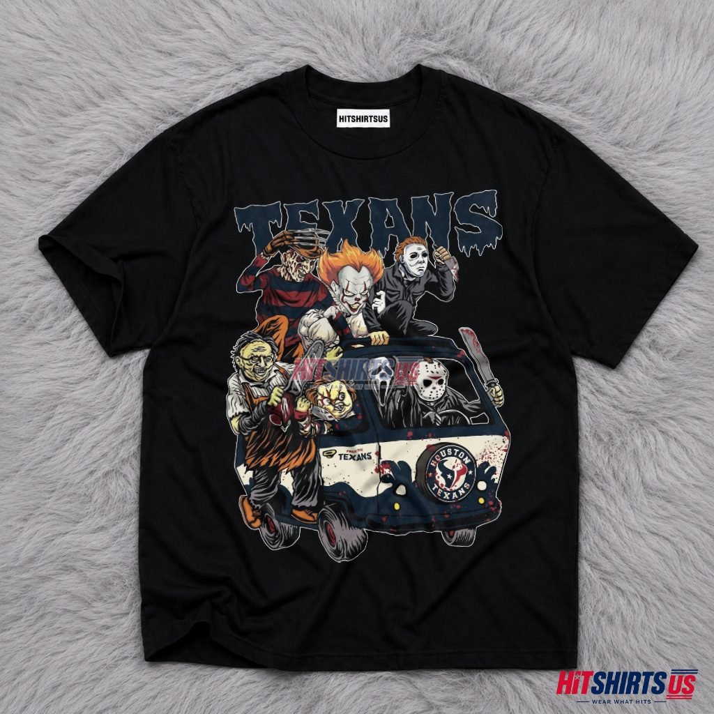 Houston Texans Horror Characters Mystery Machine T-Shirt