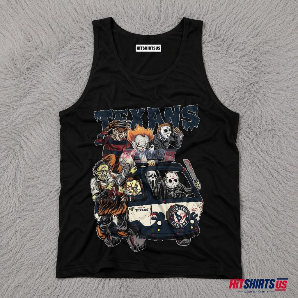 Houston Texans Horror Characters Mystery Machine Tank Top Houston Texans Horror Characters Mystery Machine Tank Top