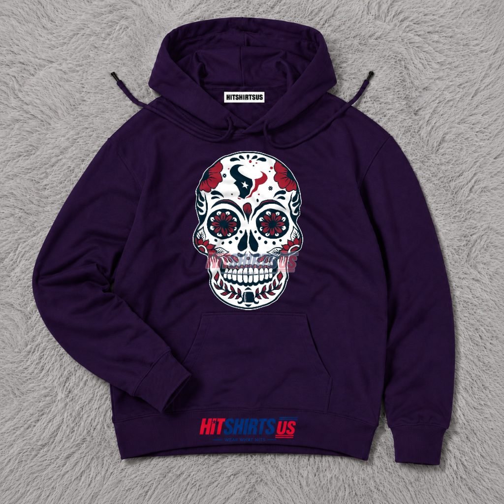 Houston Texans Sugar Skull Floral Day Of The Dead Hoodie Houston Texans Sugar Skull Floral Day Of The Dead Hoodie