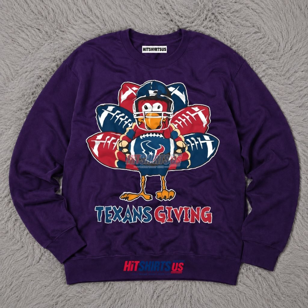 Houston Texans TexansGiving Thanksgiving Turkey Long Sleeve Houston Texans TexansGiving Thanksgiving Turkey Long Sleeve
