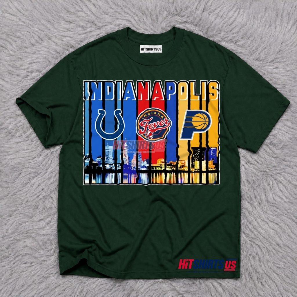 Indianapolis Colts Fever Pacers Skyline Mashup T-Shirt