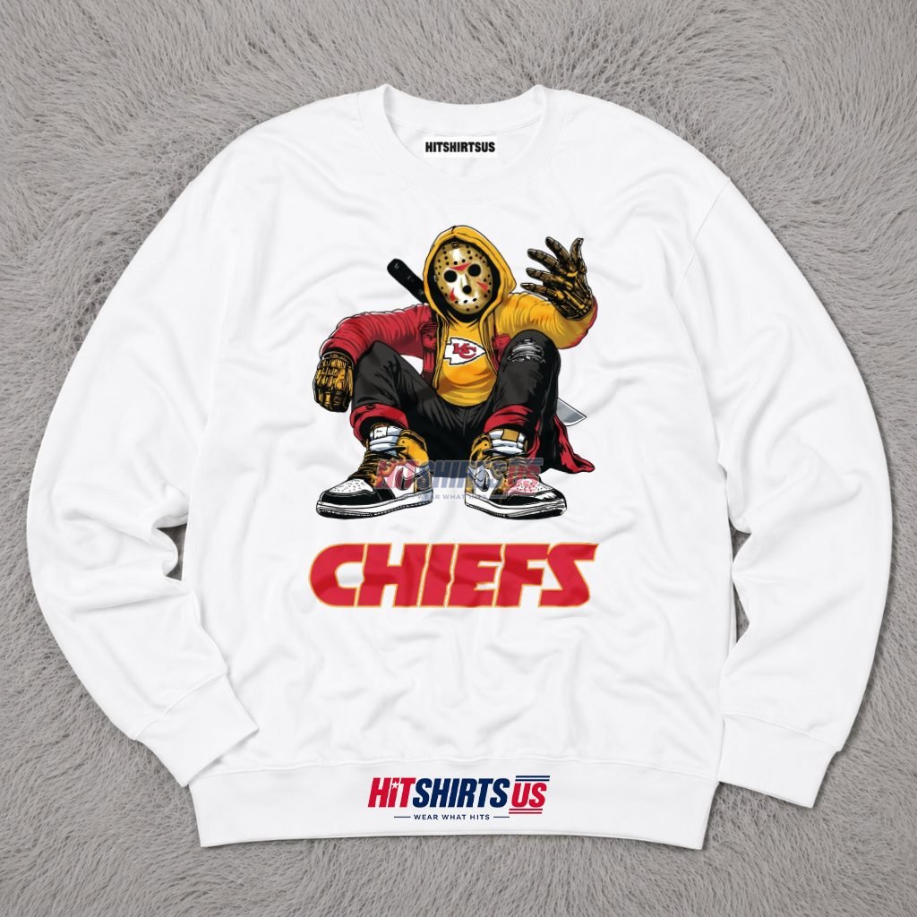 Jason Voorhees Kansas City Chiefs Sneaker Halloween Long Sleeve Jason Voorhees Kansas City Chiefs Sneaker Halloween Long Sleeve