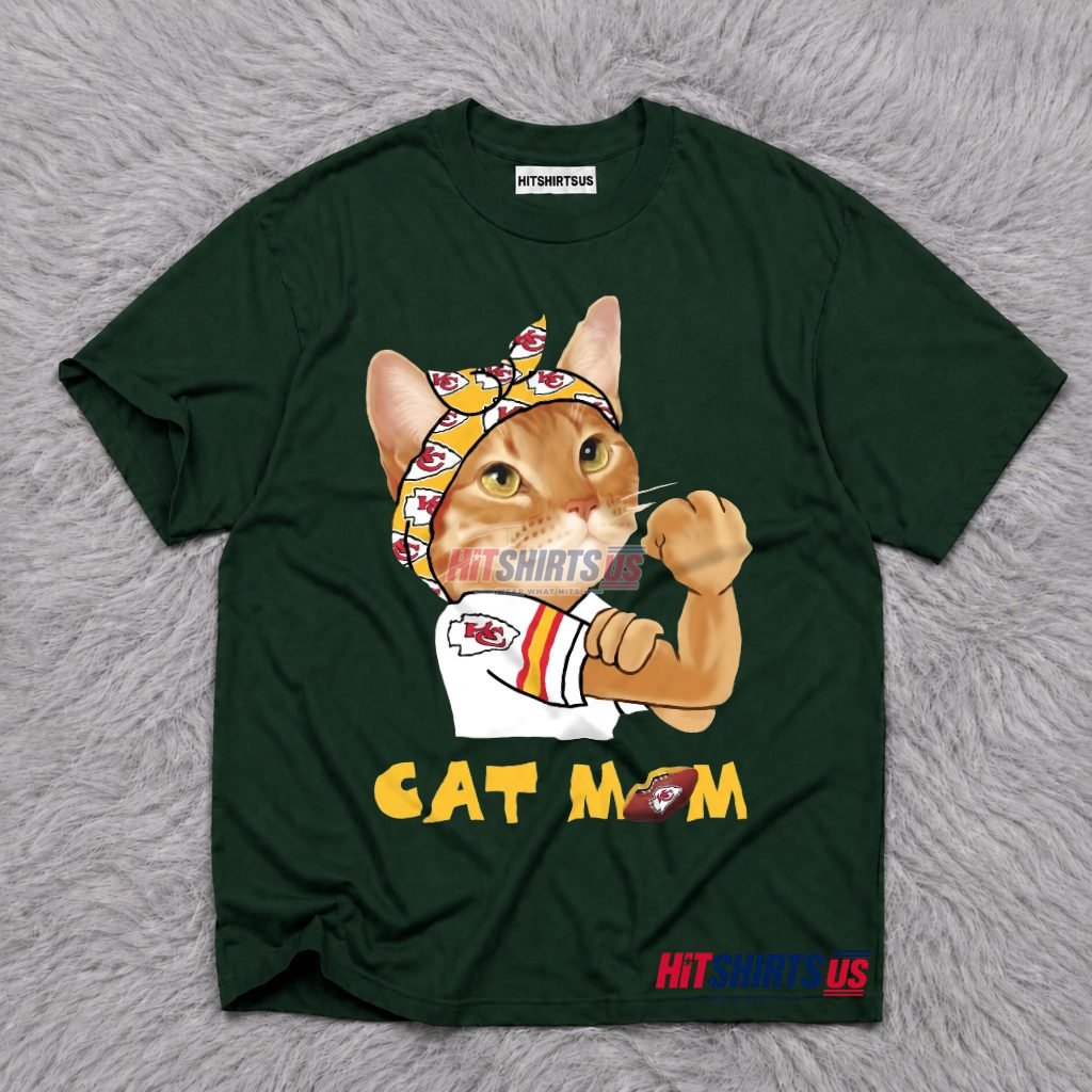 Kansas City Chiefs Cat Mom Rosie Riveter T-Shirt