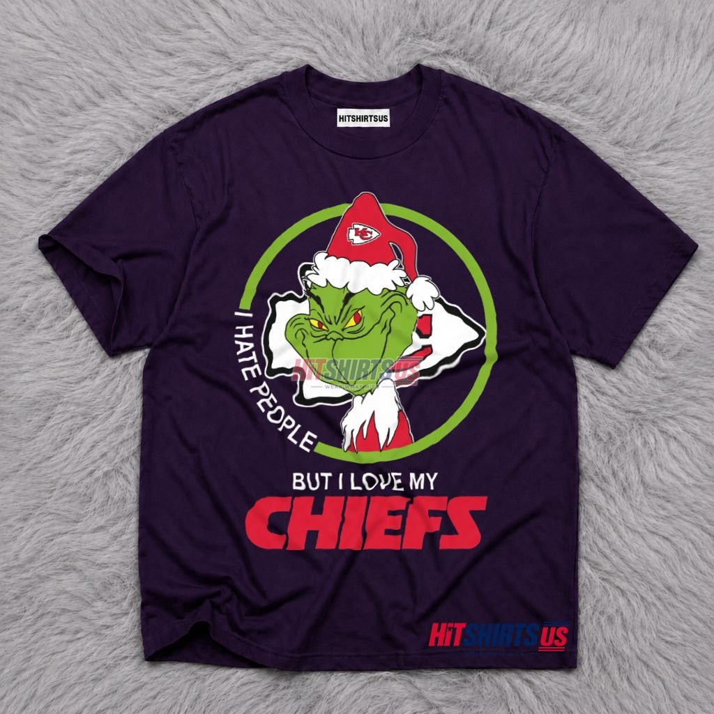 Kansas City Chiefs Grinch I Hate People But I Love My Chiefs T-Shirt