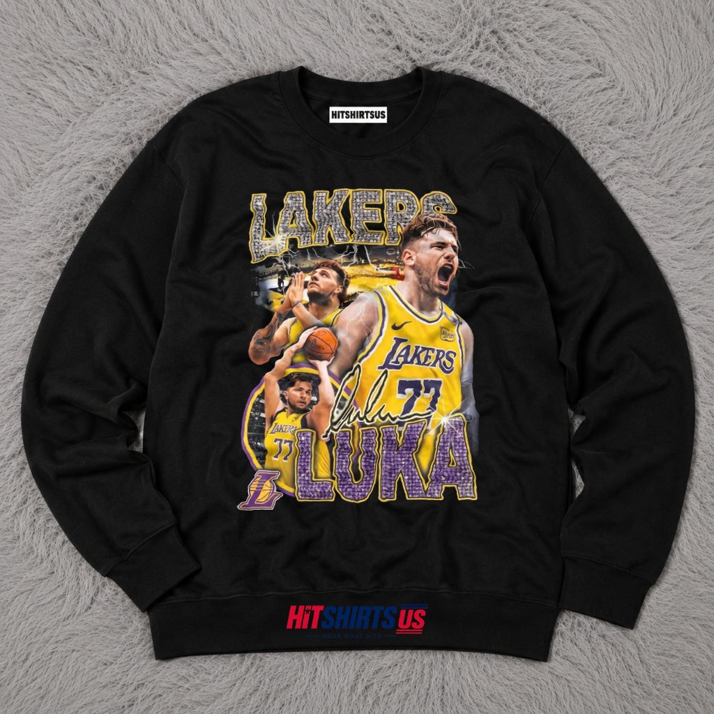 Luka Doncic Los Angeles Lakers Rhinestone Bling Long Sleeve Luka Doncic Los Angeles Lakers Rhinestone Bling Long Sleeve