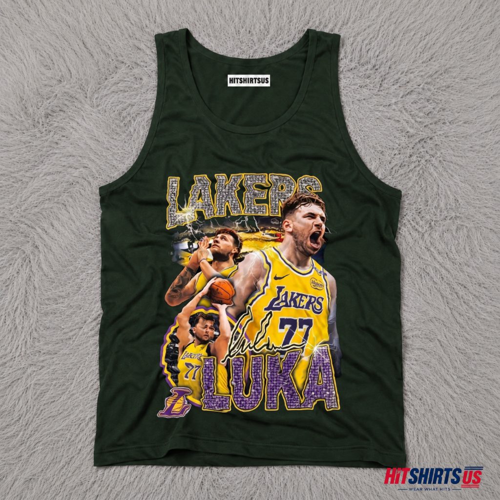 Luka Doncic Los Angeles Lakers Rhinestone Bling Tank Top Luka Doncic Los Angeles Lakers Rhinestone Bling Tank Top