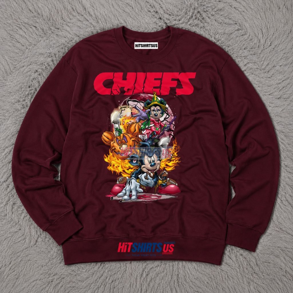 Mickey Mouse Kansas City Chiefs Halloween Fire Long Sleeve Mickey Mouse Kansas City Chiefs Halloween Fire Long Sleeve