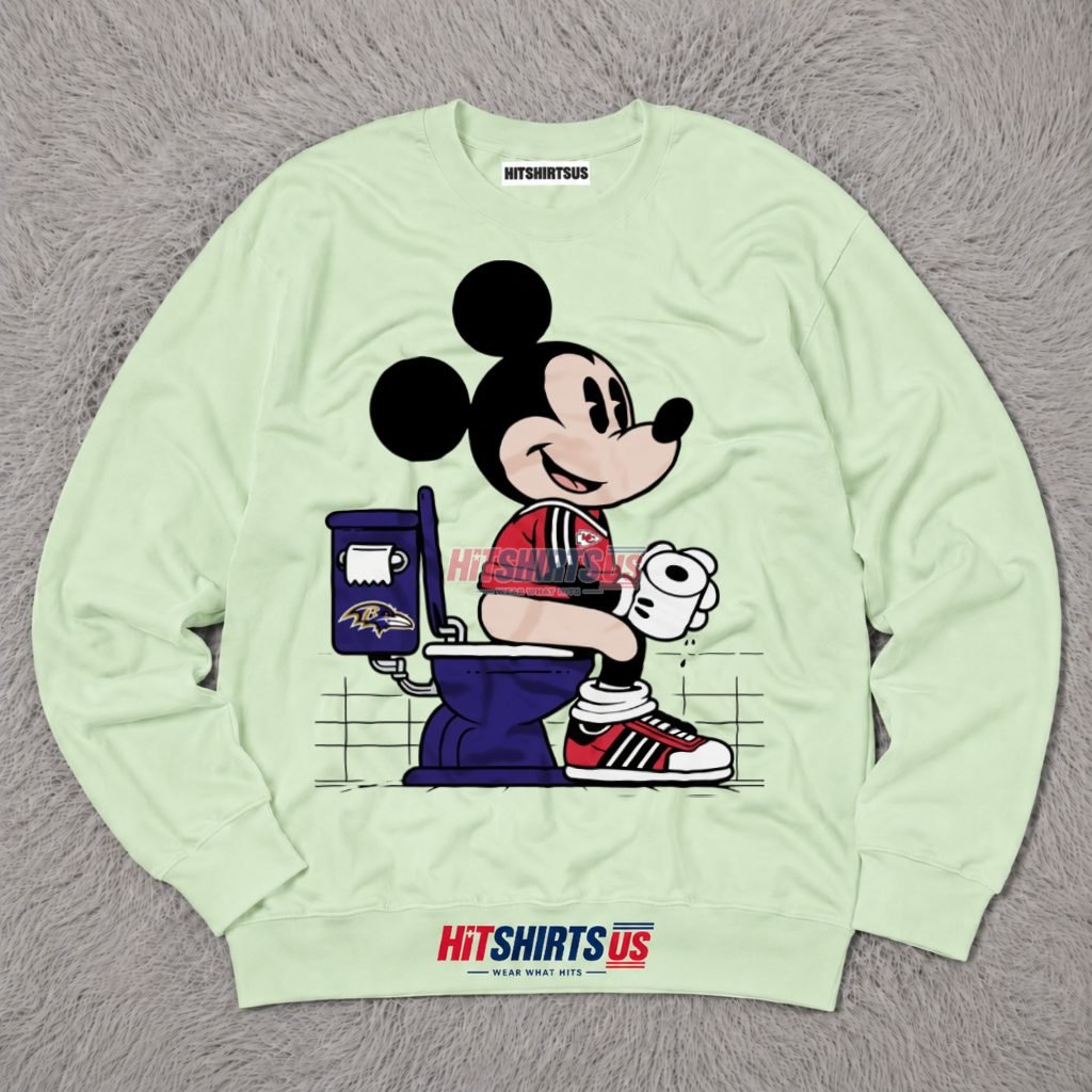 Mickey Mouse Kansas City Chiefs Trolling Ravens Long Sleeve Mickey Mouse Kansas City Chiefs Trolling Ravens Long Sleeve