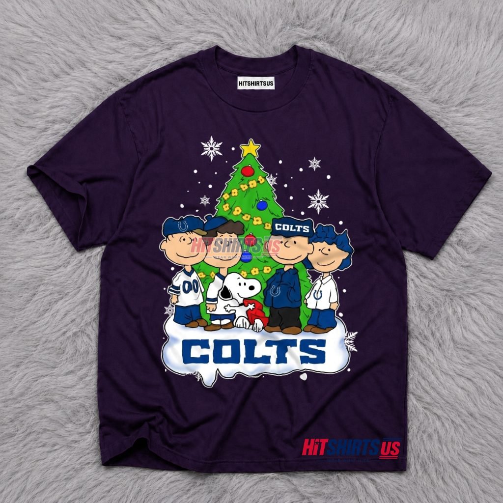 Peanuts Snoopy Indianapolis Colts Christmas Tree T-Shirt