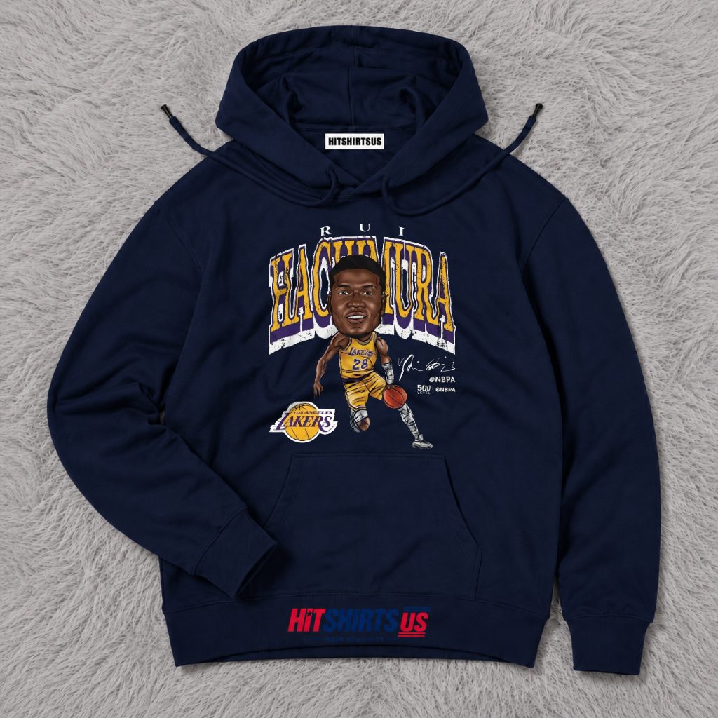 Rui Hachimura Los Angeles Lakers Cartoon Graphic Hoodie Rui Hachimura Los Angeles Lakers Cartoon Graphic Hoodie