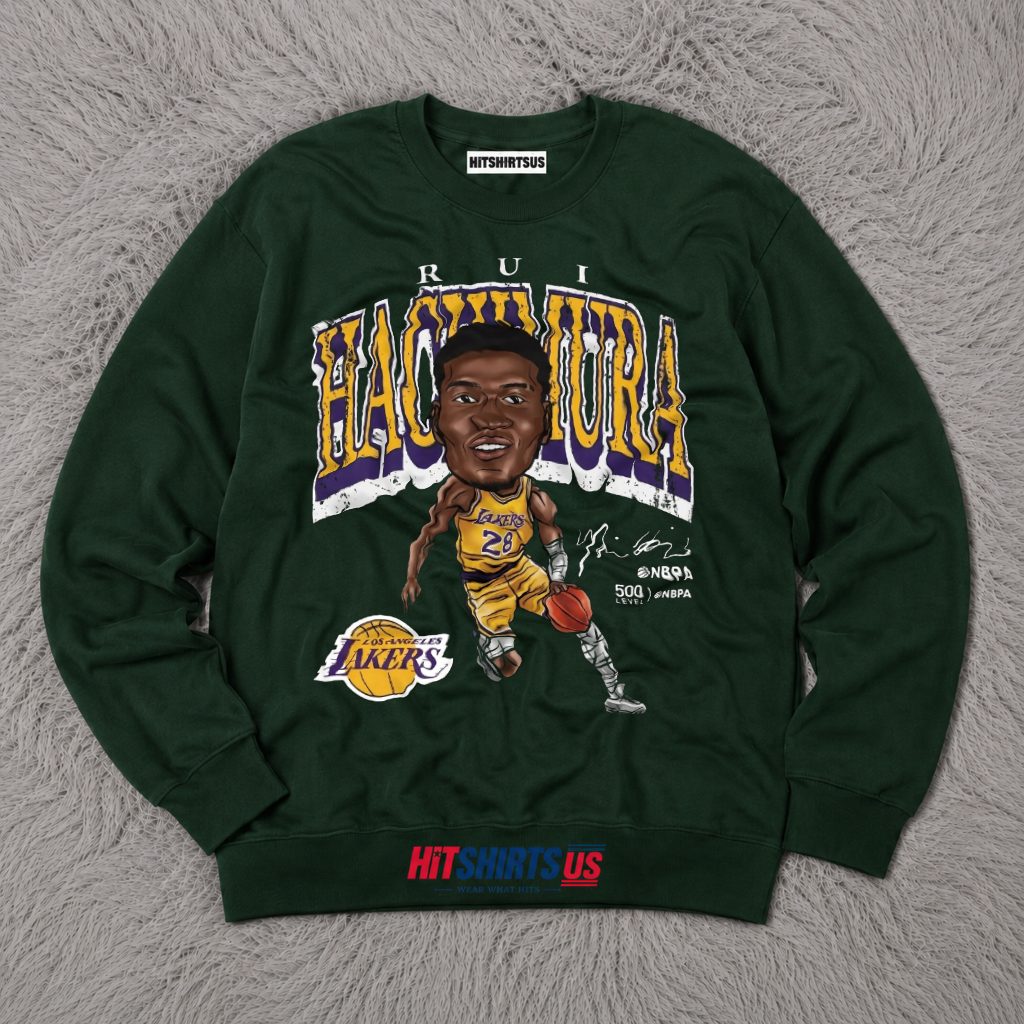 Rui Hachimura Los Angeles Lakers Cartoon Graphic Long Sleeve Rui Hachimura Los Angeles Lakers Cartoon Graphic Long Sleeve