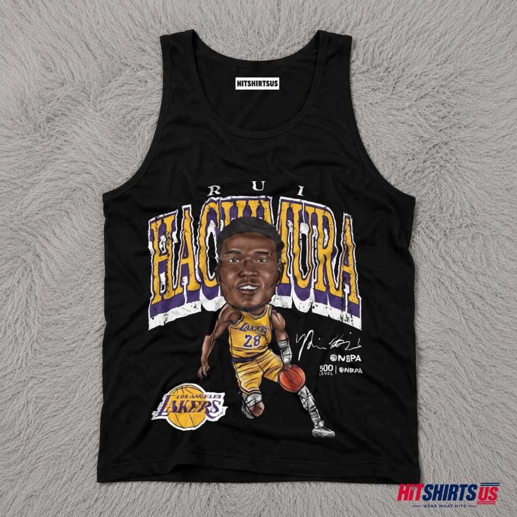 Rui Hachimura Los Angeles Lakers Cartoon Graphic Tank Top Rui Hachimura Los Angeles Lakers Cartoon Graphic Tank Top