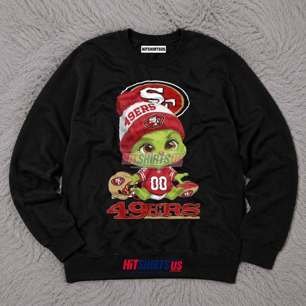 San Francisco 49Ers Baby Grinch Football Jersey Long Sleeve San Francisco 49Ers Baby Grinch Football Jersey Long Sleeve