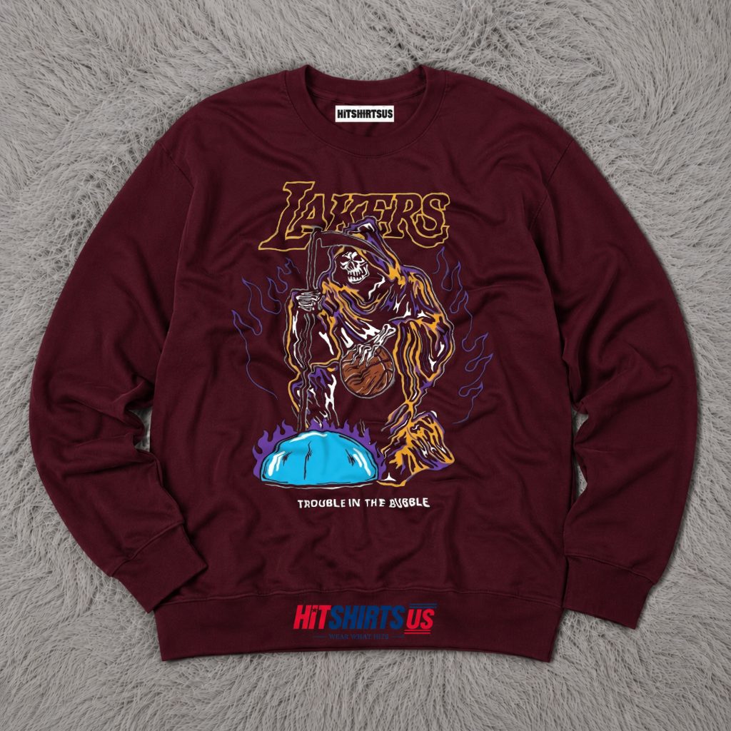 Skeleton Horror Los Angeles Lakers Long Sleeve Skeleton Horror Los Angeles Lakers Long Sleeve