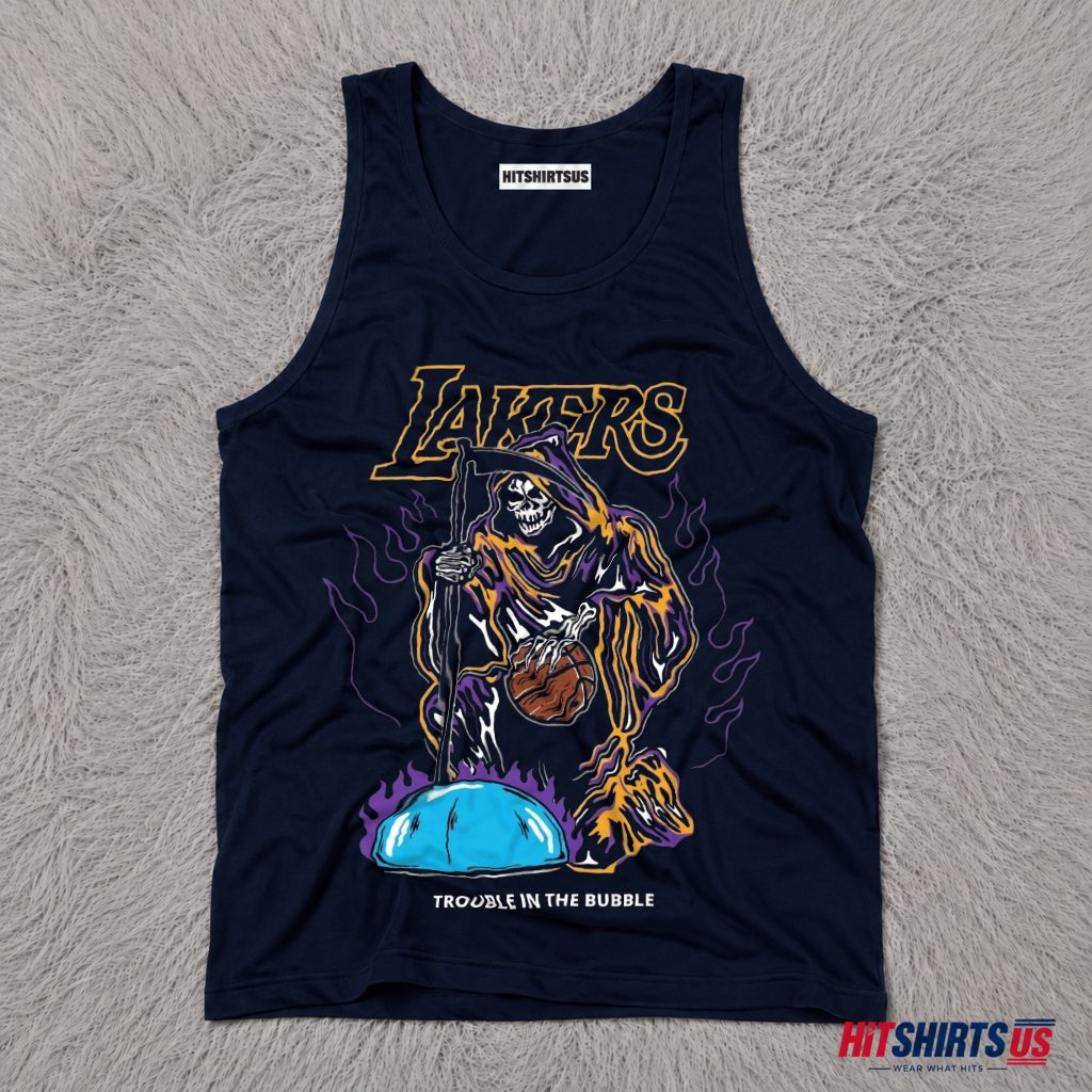 Skeleton Horror Los Angeles Lakers Tank Top Skeleton Horror Los Angeles Lakers Tank Top