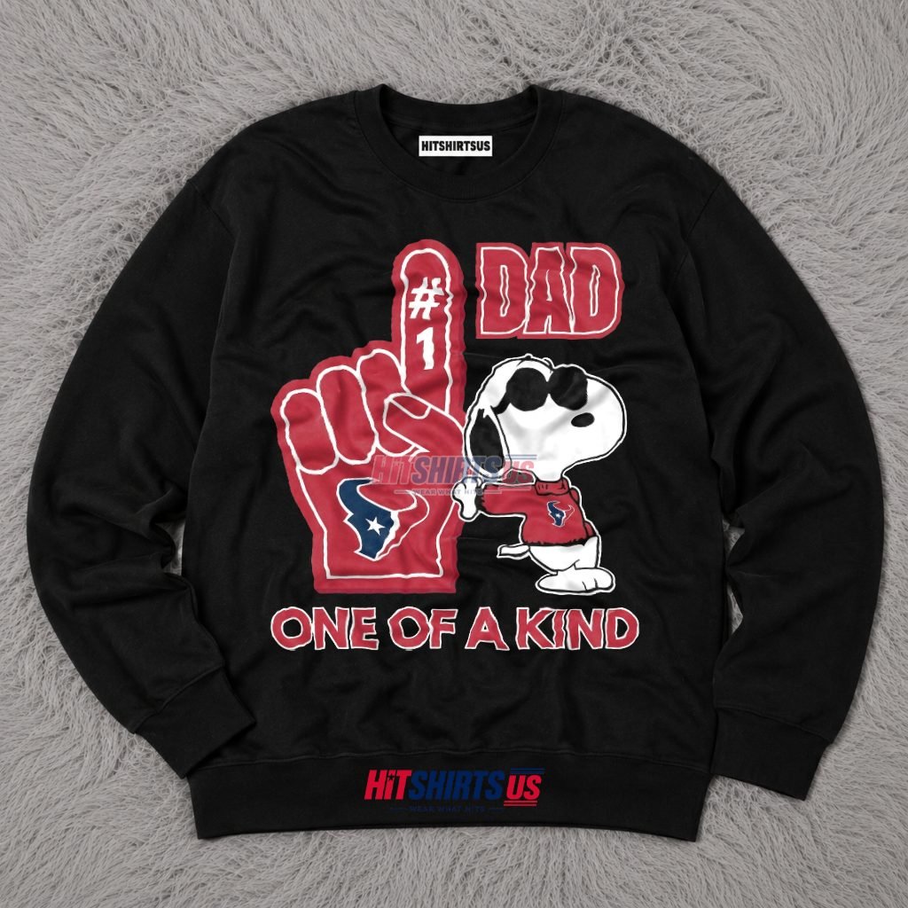 Snoopy Houston Texans Dad One Of A Kind Long Sleeve Snoopy Houston Texans Dad One Of A Kind Long Sleeve