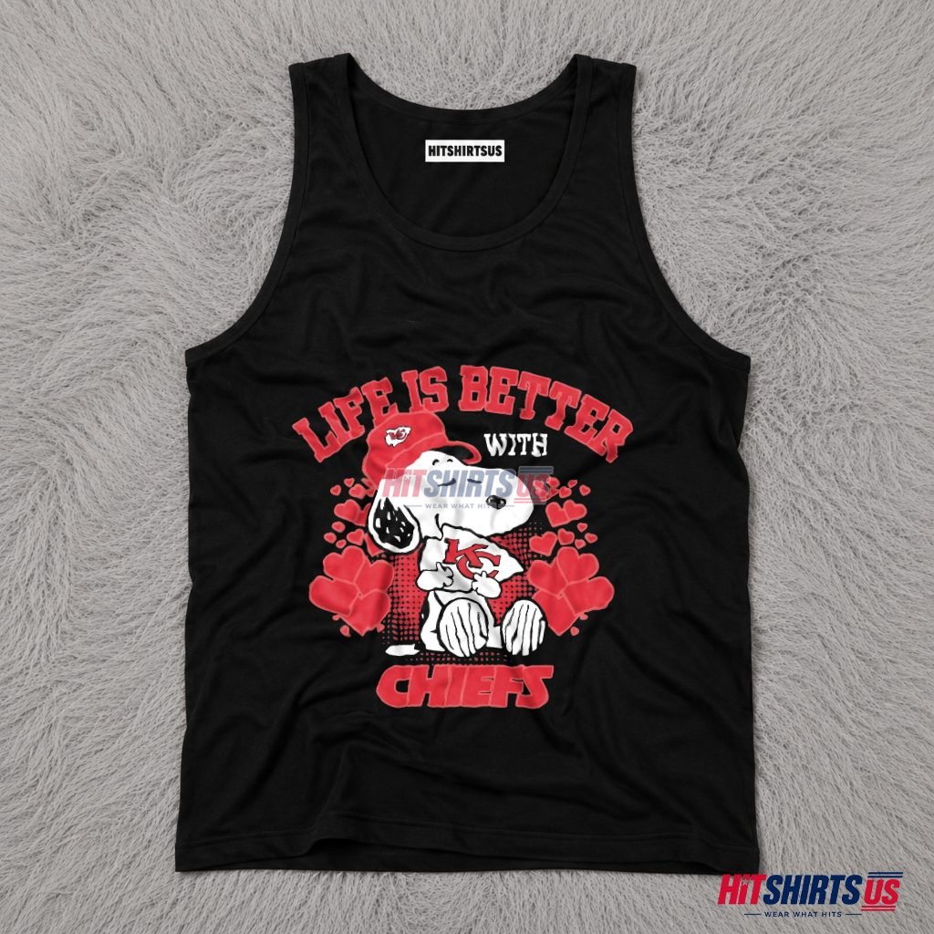 Snoopy Life Is Better With Kansas City Chiefs Tank Top Snoopy Life Is Better With Kansas City Chiefs Tank Top