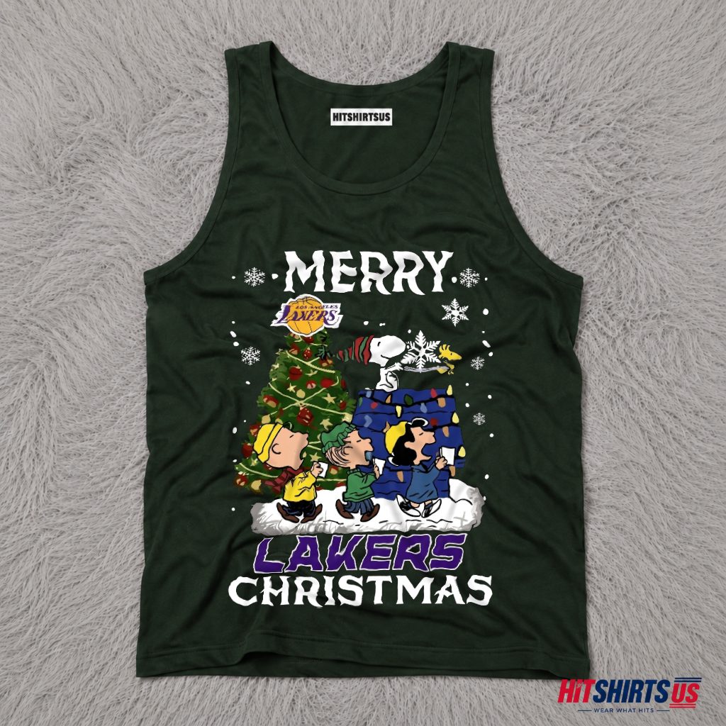 Snoopy Los Angeles Lakers Christmas Tree Snow Tank Top Snoopy Los Angeles Lakers Christmas Tree Snow Tank Top