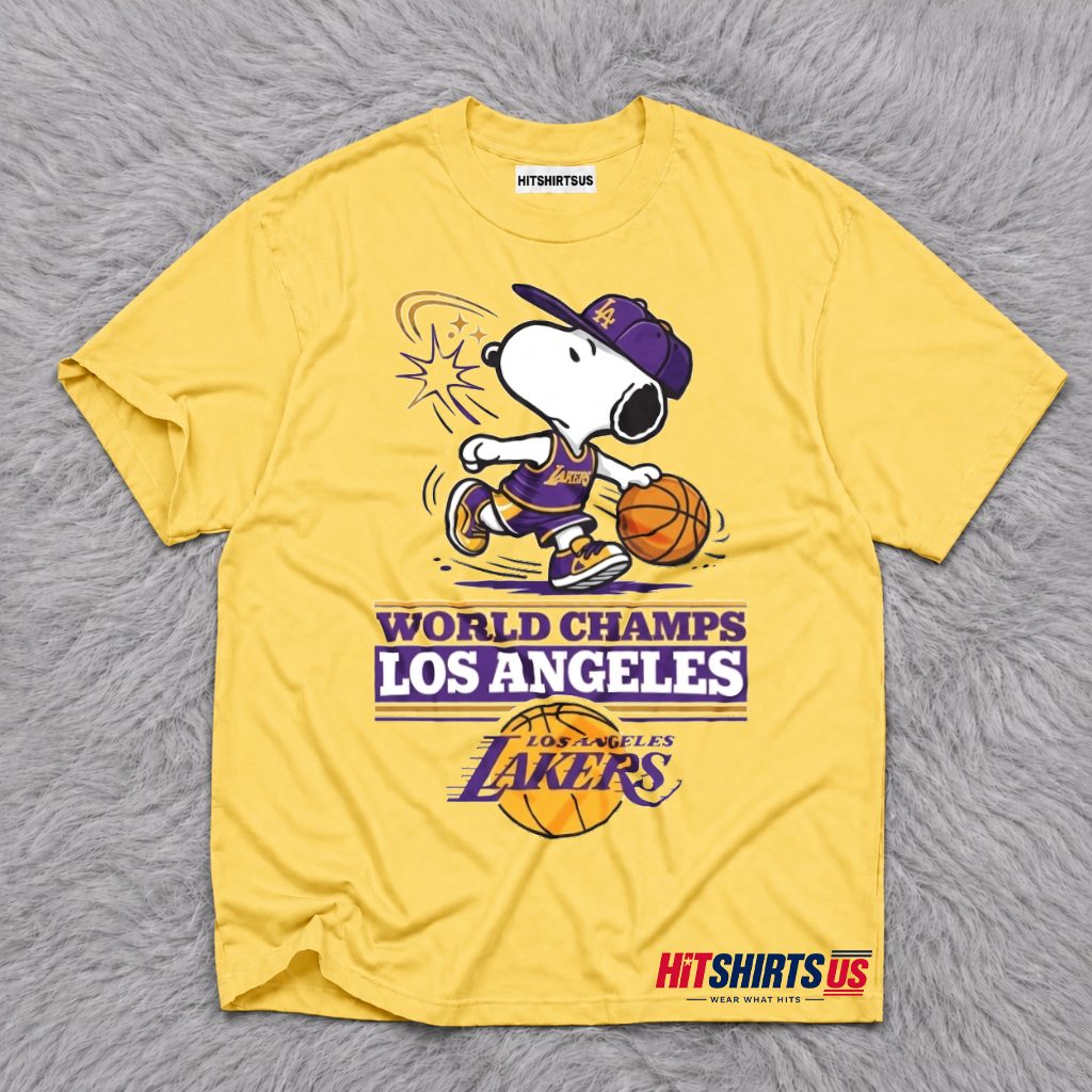 Snoopy Los Angeles Lakers World Champions T-Shirt