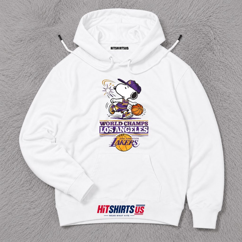 Snoopy Los Angeles Lakers World Champions Hoodie Snoopy Los Angeles Lakers World Champions Hoodie