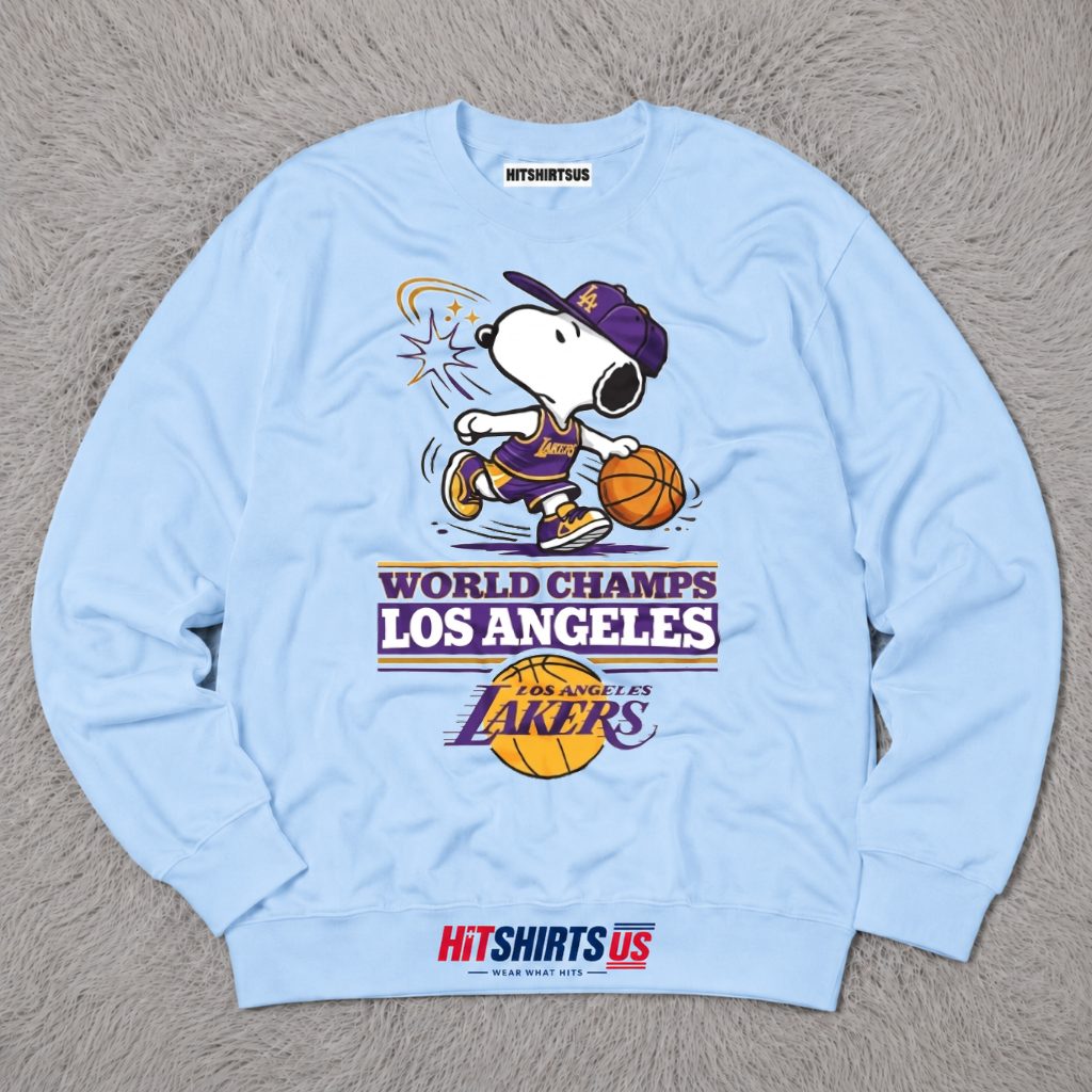 Snoopy Los Angeles Lakers World Champions Long Sleeve Snoopy Los Angeles Lakers World Champions Long Sleeve