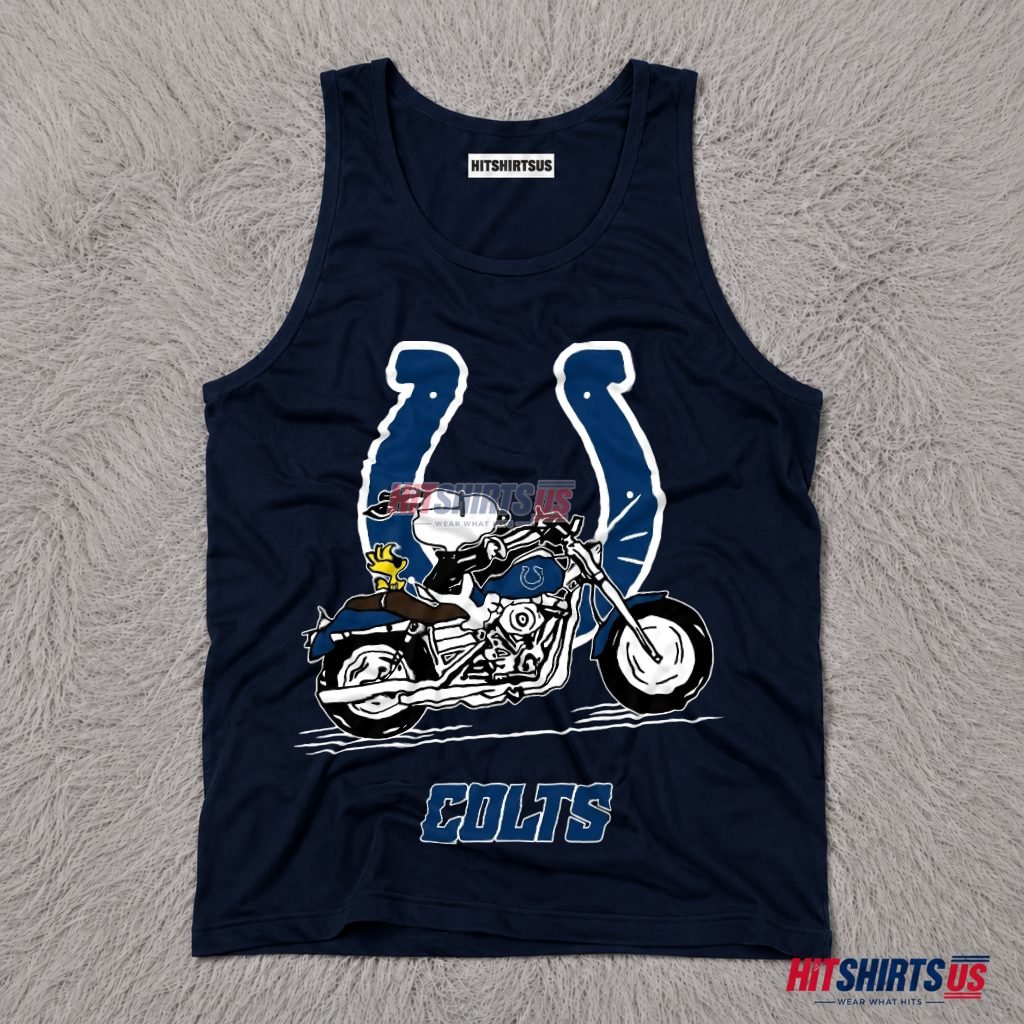 Snoopy Motorcycle Indianapolis Colts Horseshoe Tank Top Snoopy Motorcycle Indianapolis Colts Horseshoe Tank Top