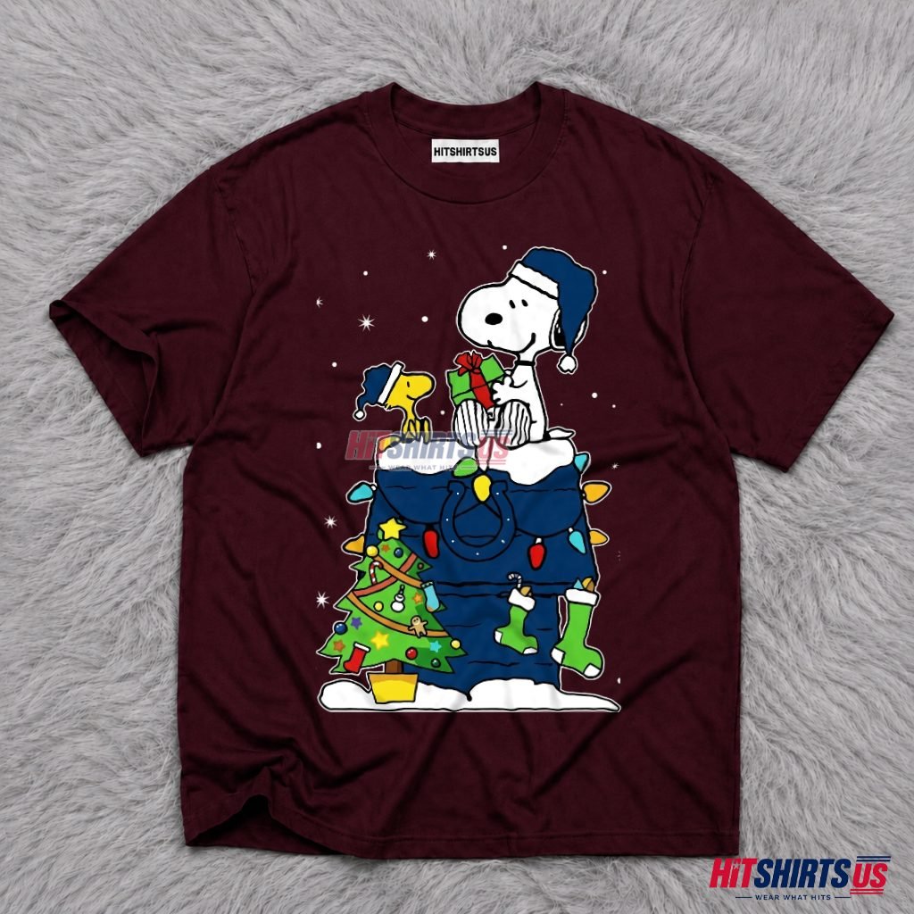 Snoopy Woodstock Indianapolis Colts Christmas Gift T-Shirt