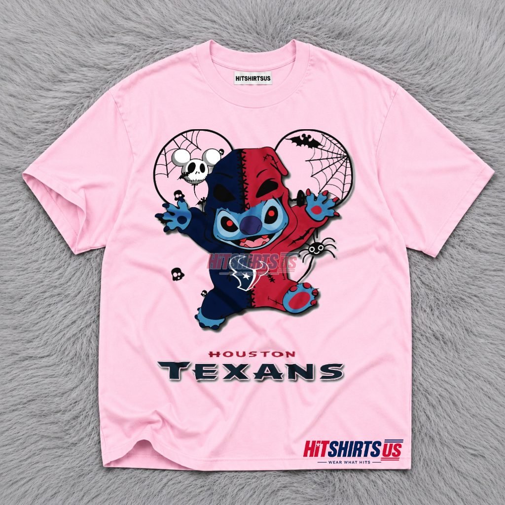 Stitch Houston Texans Halloween Spider T-Shirt